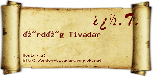 Ördög Tivadar névjegykártya