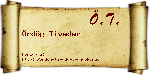 Ördög Tivadar névjegykártya