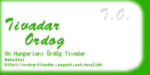 tivadar ordog business card