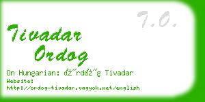 tivadar ordog business card